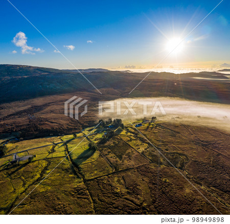 Donegal covered with fog from Crove upper to Teelin - Ireland Donegal covered with fog from Crove upper to Teelin - Ireland 98949898