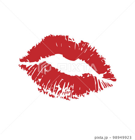 Vector red lipstick lips kiss imprint 98949923