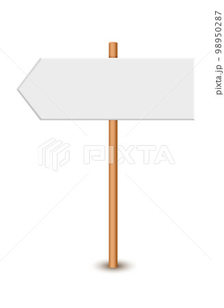 Picket sign, demonstration banners, public transparency, protest placard. Design blank boards with sticks, wooden holders template. Concept sign picket element 98950287