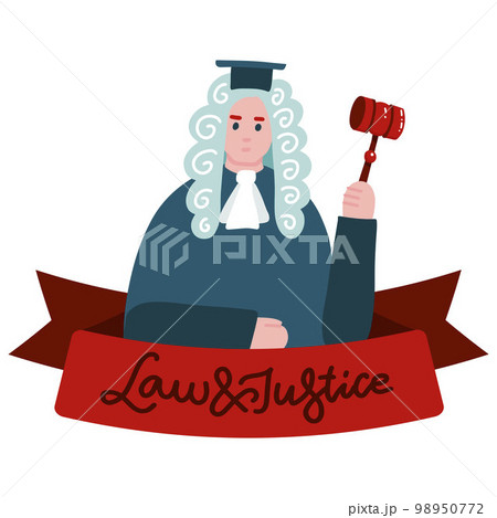 Supreme Court, Judiciary Social Media Banner. Judge in Mantle and Wig Cartoon Characterwoth lettering Law and justice on ribbon. Judicial Law, Legal Lawsuit Banner Template. Flat Vector Illustration Supreme Court, Judiciary Social Media Banner. Judge in Mantle and Wig Cartoon Characterwoth lettering Law and justice on ribbon. Judicial Law, Legal Lawsuit Banner Template. Flat Vector Illustration 98950772