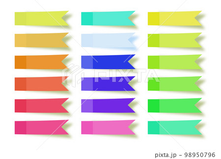 Sticky notes. collection of colorful vector sticky notes, transparent shadows. Vector 98950796