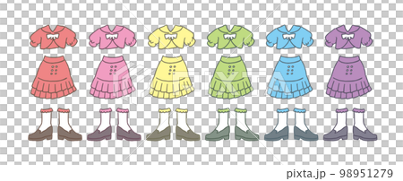 アイドル衣装のイラストセット 98951279