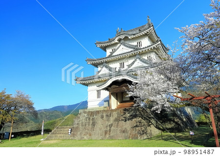 【愛媛県】桜咲く春の宇和島城(現存天守、日本100名城) 【愛媛県】桜咲く春の宇和島城(現存天守、日本100名城) 98951487