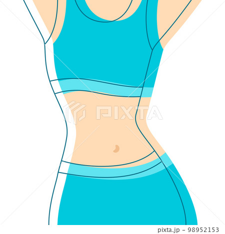 Illustration of slim woman. Sports girl in fitness clothes. Illustration of slim woman. Sports girl in fitness clothes. 98952153