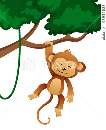 Monkey . Cute isolated cartoon vector . 98952683
