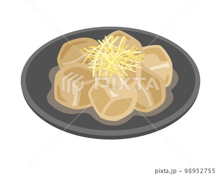 皿に盛り付けられた、里芋の煮っころがしのイラスト 98952755