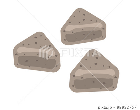 三角形にカットした、コンニャクのイラスト 98952757