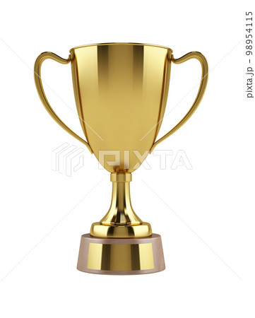 Isolated golden soccer trophy of football sport. 3d render Isolated golden soccer trophy of football sport. 3d render 98954115