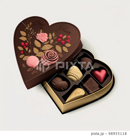 バレンタイン チョコ ハート プレゼント 愛 お菓子 箱 98955118