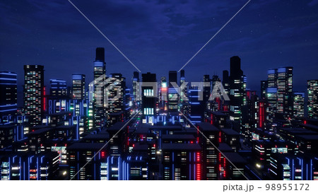 Metaverse city and cyberpunk concept, 3d render 98955172