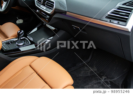 Closed car glove box compartment. Glove compartment of car. Closed car glove box compartment. Glove compartment of car. 98955246