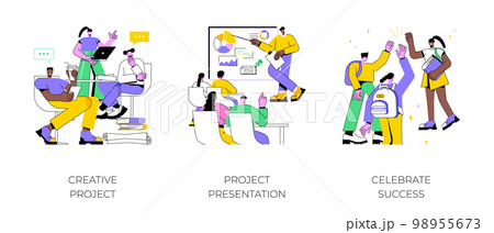 Students project isolated cartoon vector...のイラスト素材 [98955673] - PIXTA