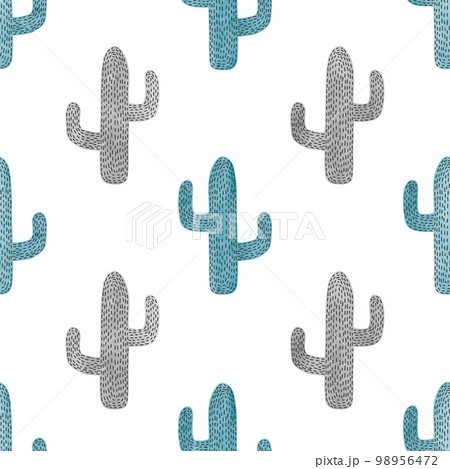 Seamless vector watercolor cactus pattern Seamless vector watercolor cactus pattern 98956472