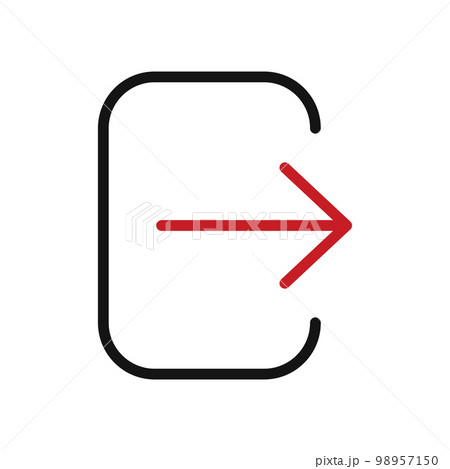 Logout line icon isolated on white background. Black flat thin icon on modern outline style. Linear symbol and editable stroke. Simple and pixel perfect stroke vector illustration. 98957150