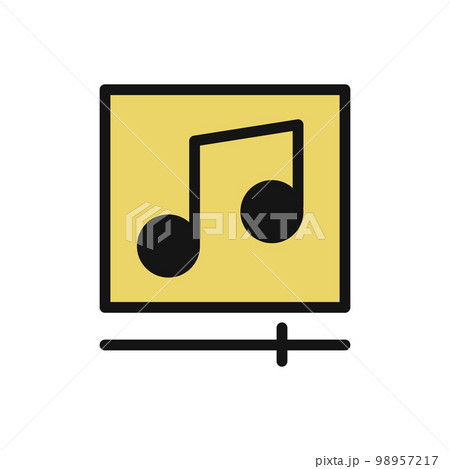 Music player line icon isolated on white background. Black flat thin icon on modern outline style. Linear symbol and editable stroke. Simple and pixel perfect stroke vector illustration. 98957217