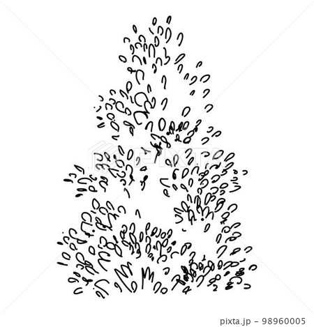 Plant bush forest icon outline, hand drawn vector. Garden drawing Plant bush forest icon outline, hand drawn vector. Garden drawing 98960005