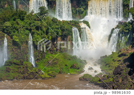 Iguacu falls on Argentina Side from southern Brazil side, South America 98961630