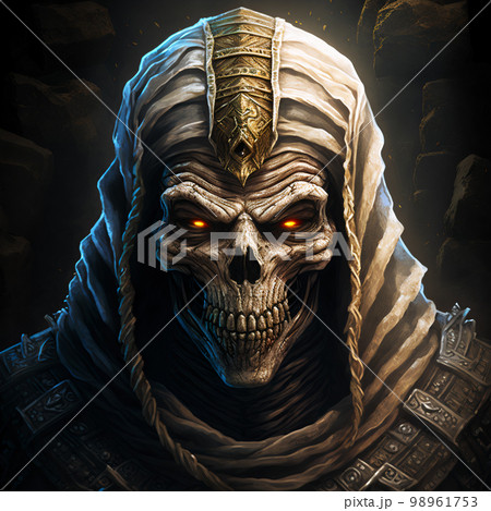 Ancient mummy face AI generative	 98961753