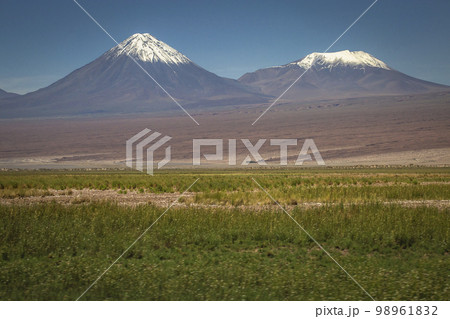 Licancabur and dramatic volcanic landscape at Sunset, Atacama Desert, Chile Licancabur and dramatic volcanic landscape at Sunset, Atacama Desert, Chile 98961832