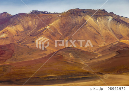 Volcanic landscape in Bolivia altiplano near Chilean atacama border, South America 98961972