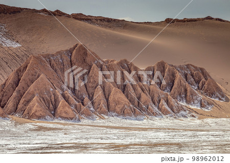Moon Valley dramatic landscape at Sunset, Atacama Desert, Chile Moon Valley dramatic landscape at Sunset, Atacama Desert, Chile 98962012