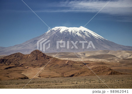 Lascar Volcano and dramatic volcanic landscape at Sunset, Atacama Desert, Chile Lascar Volcano and dramatic volcanic landscape at Sunset, Atacama Desert, Chile 98962041