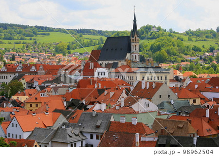 Cesky Krumlov old town, medieval city in Bohemia, Czech Republic Cesky Krumlov old town, medieval city in Bohemia, Czech Republic 98962504