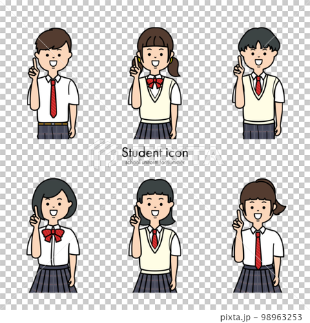 初高中生icon 夏裝One point pose 98963253