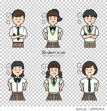 Junior high school student / high school student icon summer clothes get angry 98963433