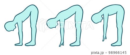 立位前屈、体が硬い、柔らかい、普通の人、種類、色 98966145