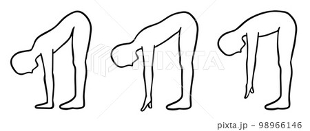 立位前屈、体が硬い、柔らかい、普通の人、種類 98966146
