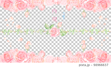バラの花のオシャレ熨斗テンプレート 水彩イラスト バラの花のオシャレ熨斗テンプレート 水彩イラスト 98966637