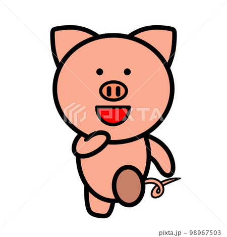 走るブタのイラスト 98967503