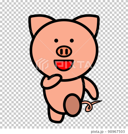 奔跑的豬的插圖 98967503