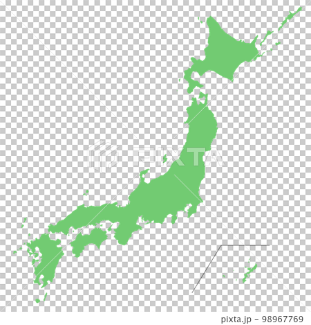 Green Japan map silhouette illustration 98967769