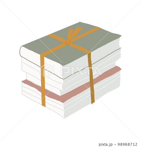 束ねていない積み上げた本 98968712