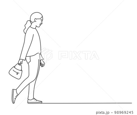 Girl walking slowly. Slow woman. Girl walking slowly. Slow woman. 98969245