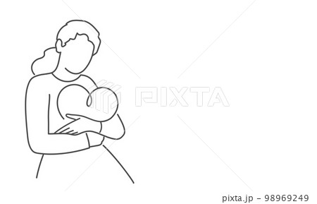 Woman embraces a big heart with love. 98969249