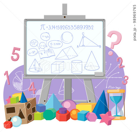Whiteboard with math formula 98969765