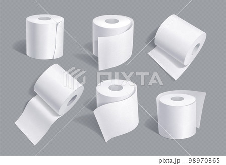 Realistic toilet paper mockups perforated texture 98970365