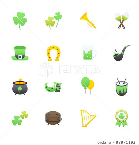 St Patricks Day Color Icons 98971192