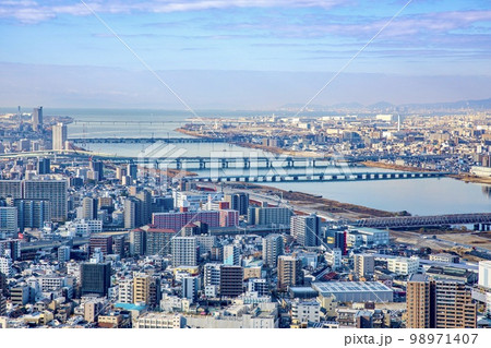 大阪府 梅田スカイビルからの眺望(大阪湾方面) 大阪府 梅田スカイビルからの眺望(大阪湾方面) 98971407