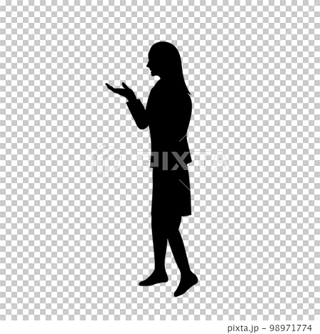 怒る女のシルエットイラスト 怒る女のシルエットイラスト 98971774