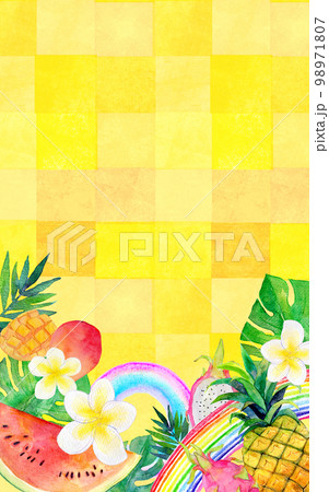 トロピカルな背景素材　水彩イラスト 98971807