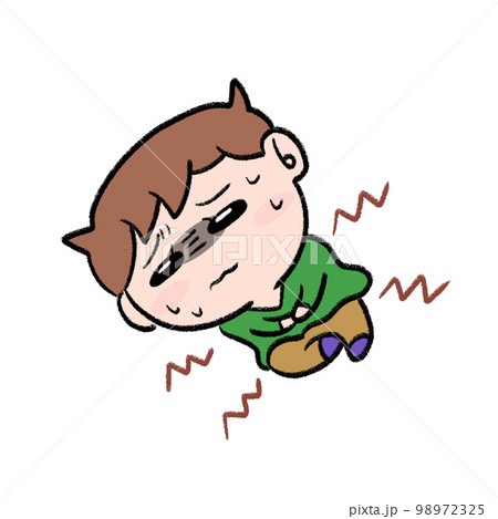 お腹が痛い男の子 98972325