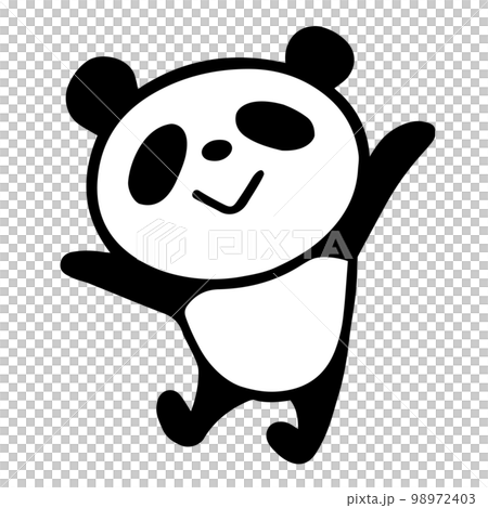 かわいいシンプルパンダ　よろしくポーズ 98972403
