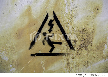 Electrical hazard sign 98972655
