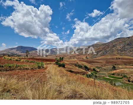 Devastated central Madagascar landscape - Mandoto, Vakinankaratra Madagascar 98972705
