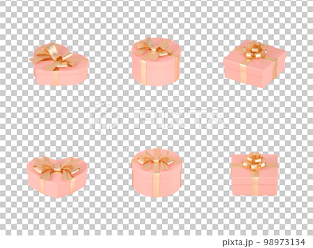 3d 渲染心形禮品盒和情人節元素 3d 渲染心形禮品盒和情人節元素 98973134