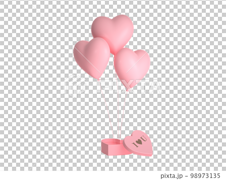 3d rendering heart gift box and valentines day elements 3d rendering heart gift box and valentines day elements 98973135